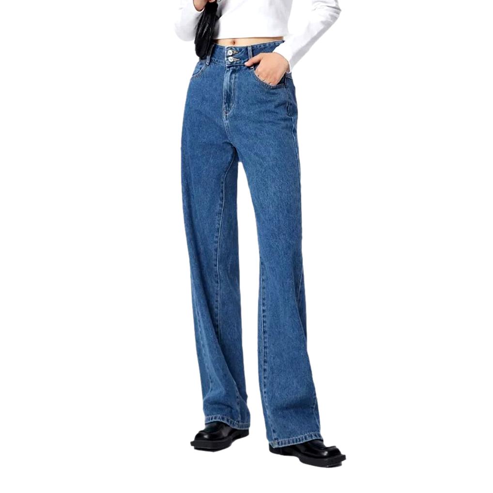 Pantalon en jean à jambe large pour femme