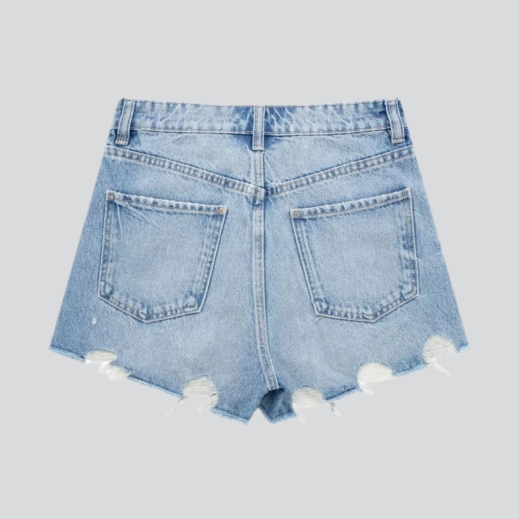 Short en jean vieilli pour femme Y2K