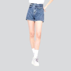 Short femme avec ceinture en jean