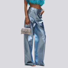 Wide-leg high-waist jeans pants for ladies