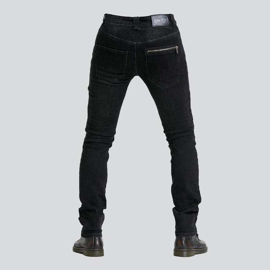 Wear resistant men's moto jeans