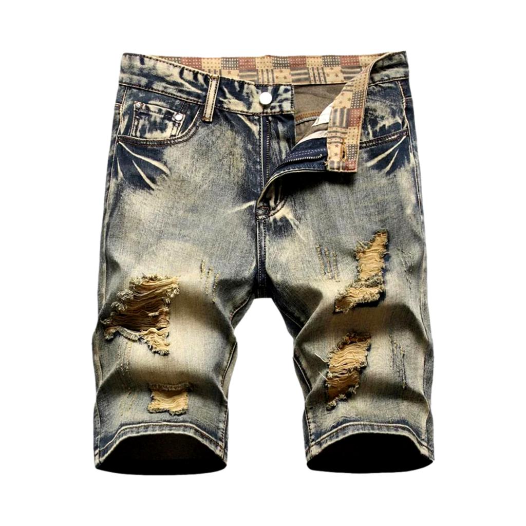 Short en jean pour homme à dominante jaune