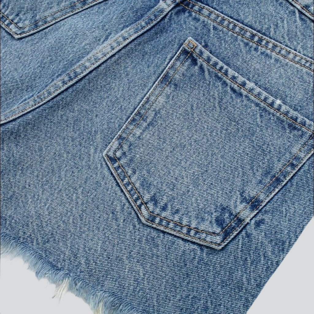 Y2k Distressed-Jeansshorts für Damen