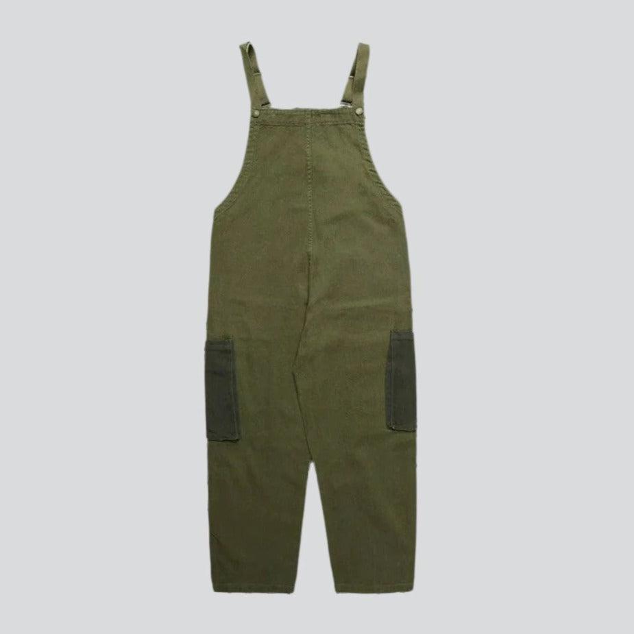 Workwear khaki men's denim dungaree