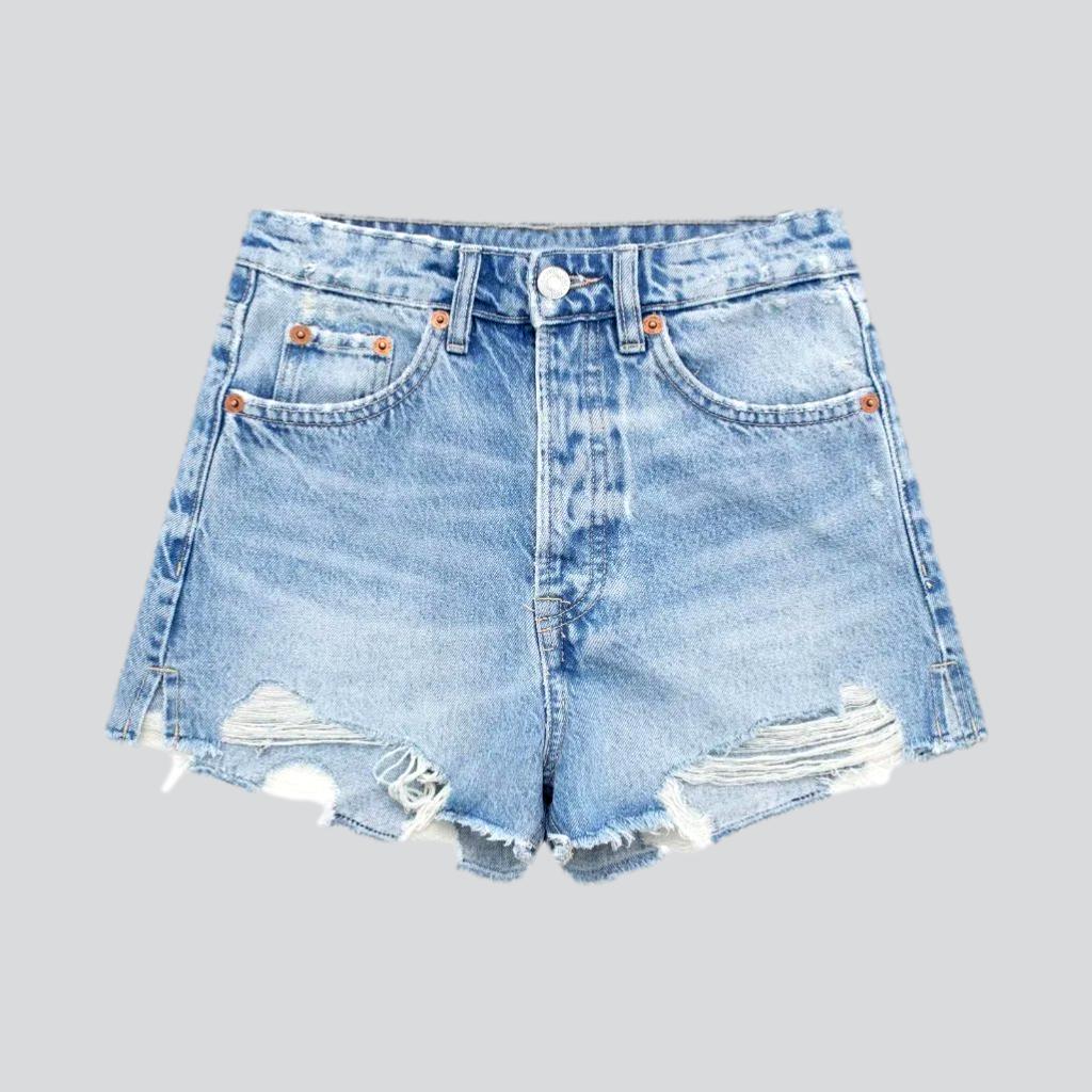 Y2k Distressed-Jeansshorts für Damen