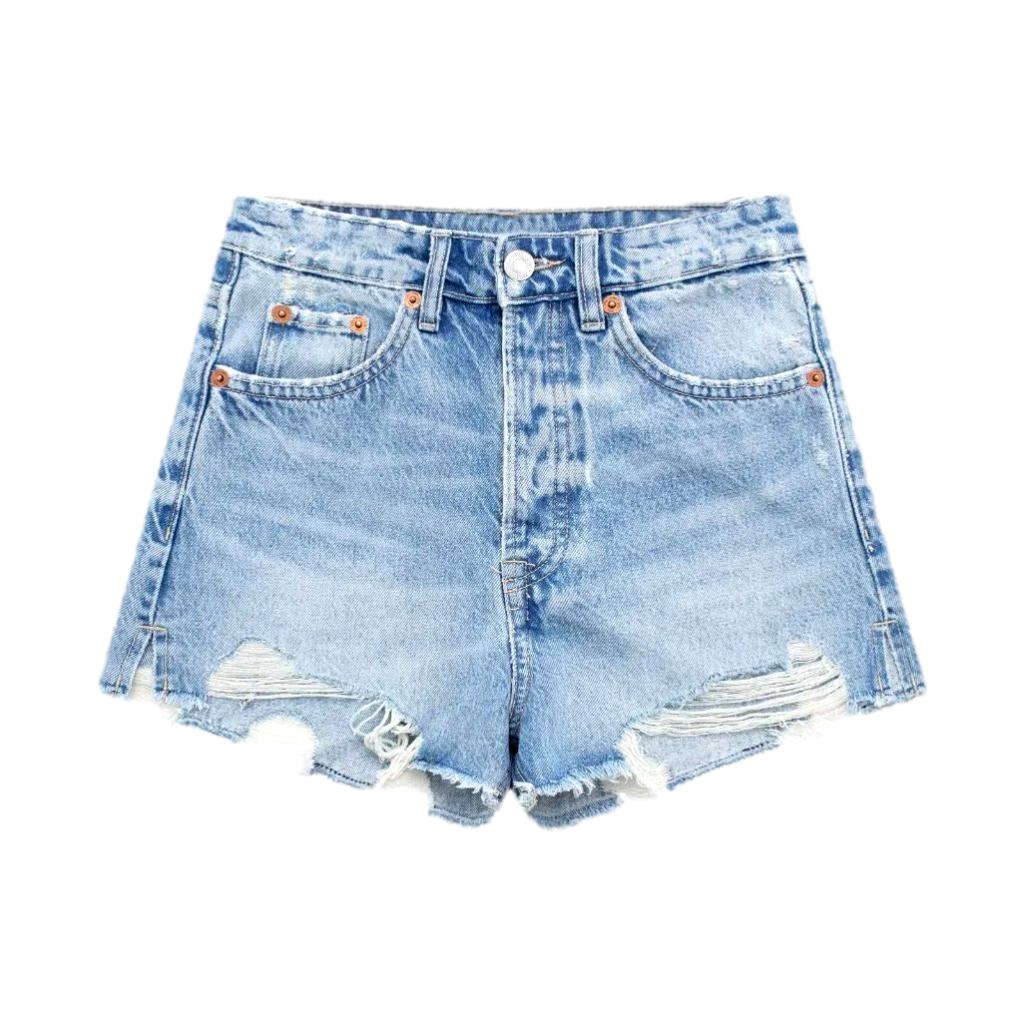 Short en jean vieilli pour femme Y2K