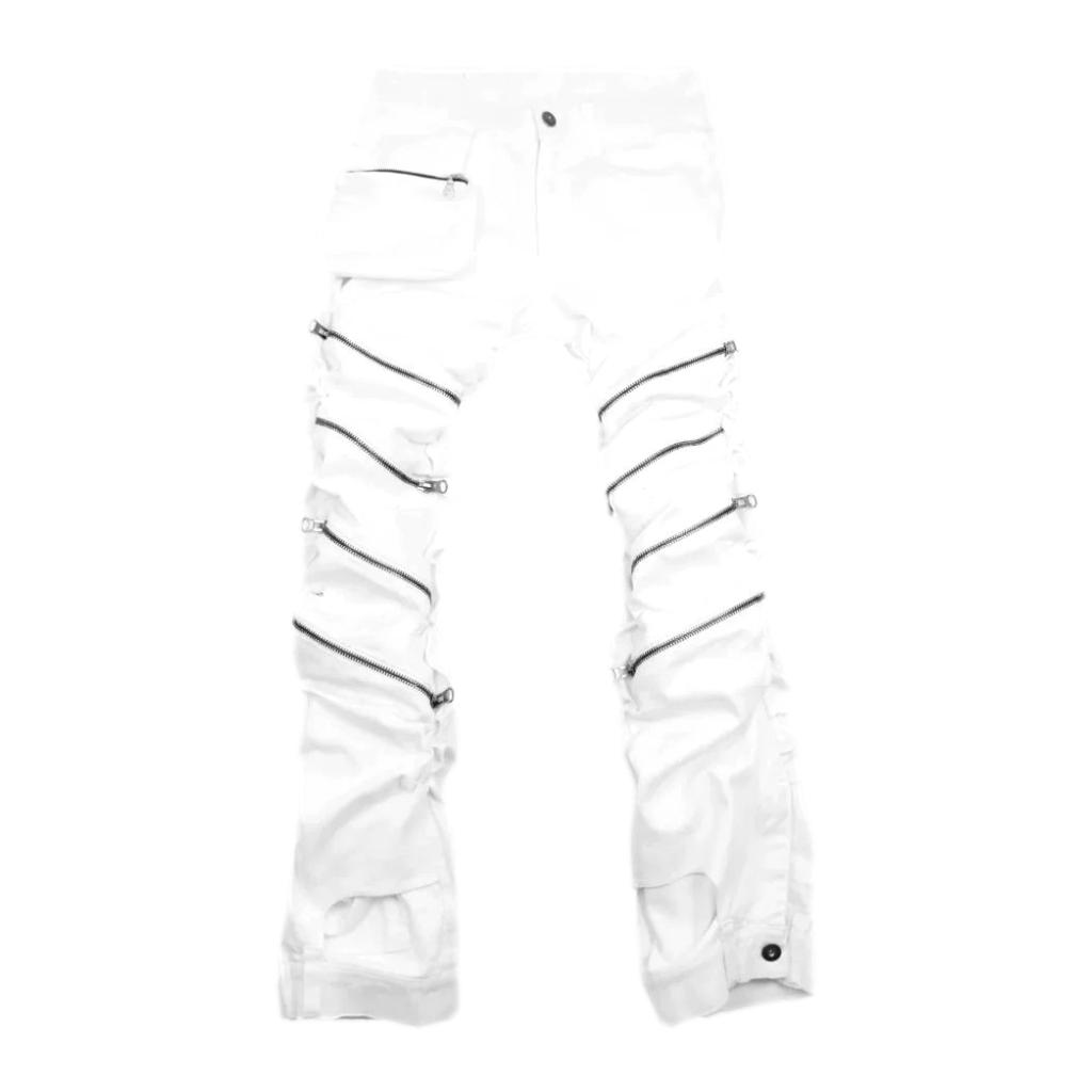 Zippered men's fashion jeans