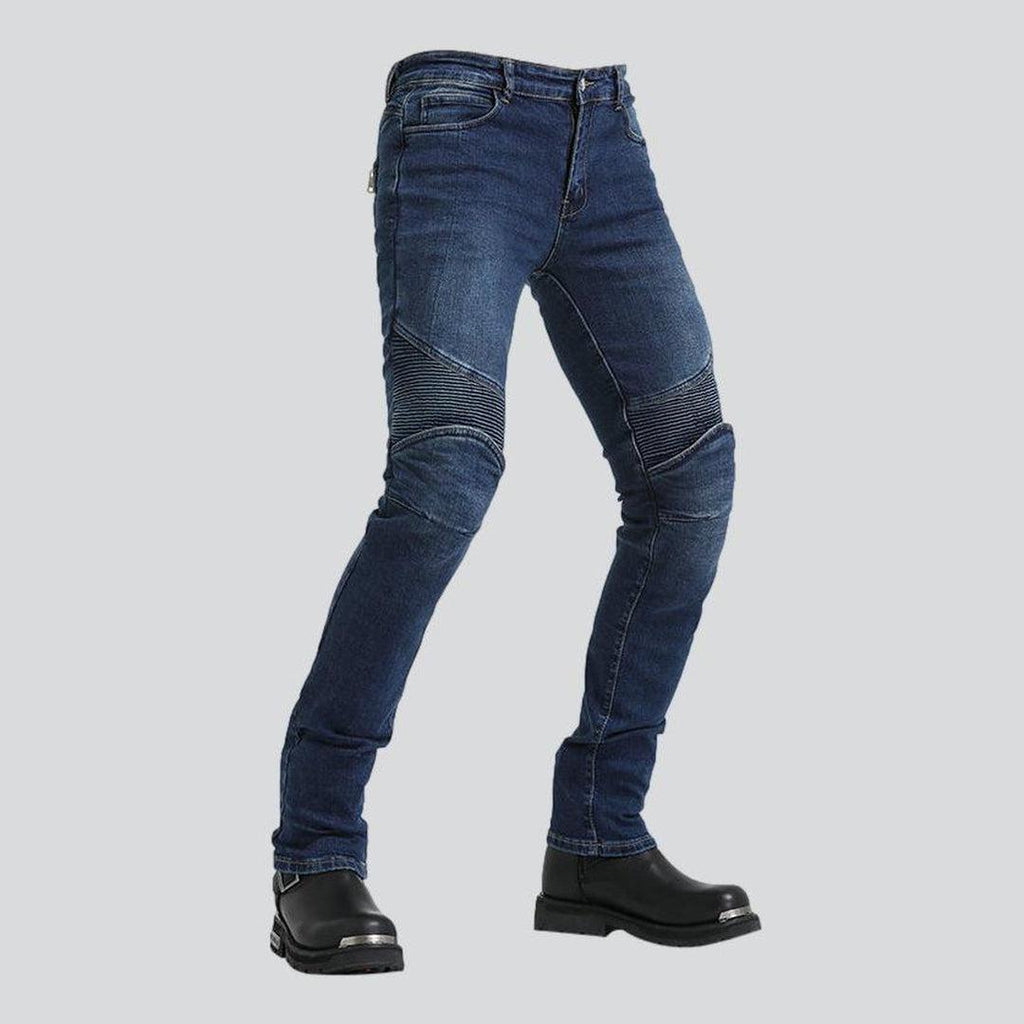 Wear resistant men's moto jeans