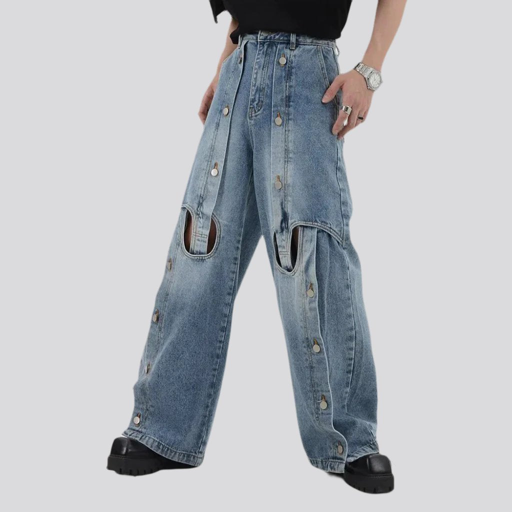 Y2k mid-waist jeans for men