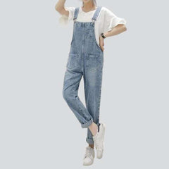 Washed women's jeans overall