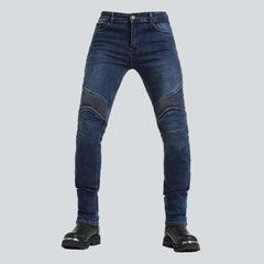 Wear resistant men's moto jeans