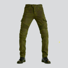 Winterliche Khaki-Bikerjeans für Herren