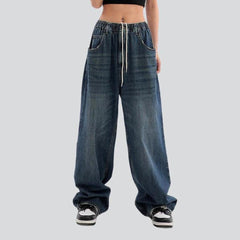 Women's baggy jeans with drawstrings