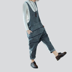 Women's denim jumpsuit with lines