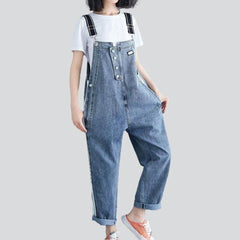 Women's denim overall with bands