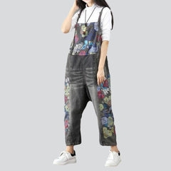 Women's overall painted with flowers