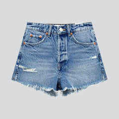 Short en jean vieilli pour femme Y2K