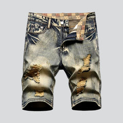 Yellow cast men's denim shorts