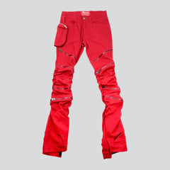 Zippered men's fashion jeans