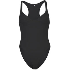 Athletic Sweetheart Bustier Racerback High Leg Figurbetonter Bodysuit - Schwarz