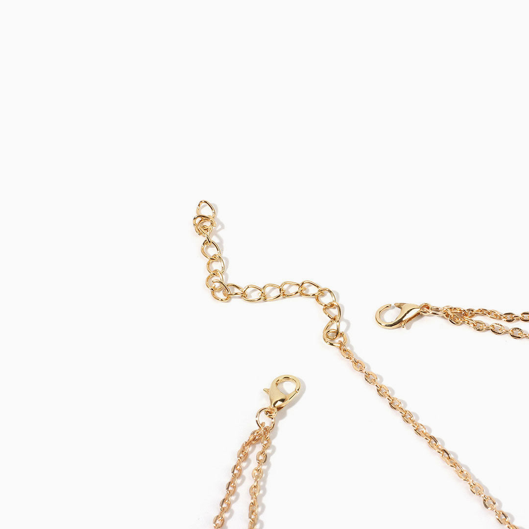 Die Boho Holiday Coins Details Crisscross Haarkette - Gold