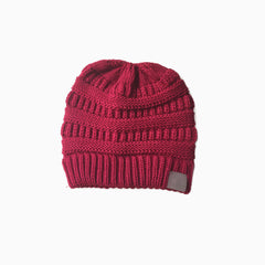 Bonnet d'hiver en tricot côtelé épais avec queue de cheval Warm Me Up