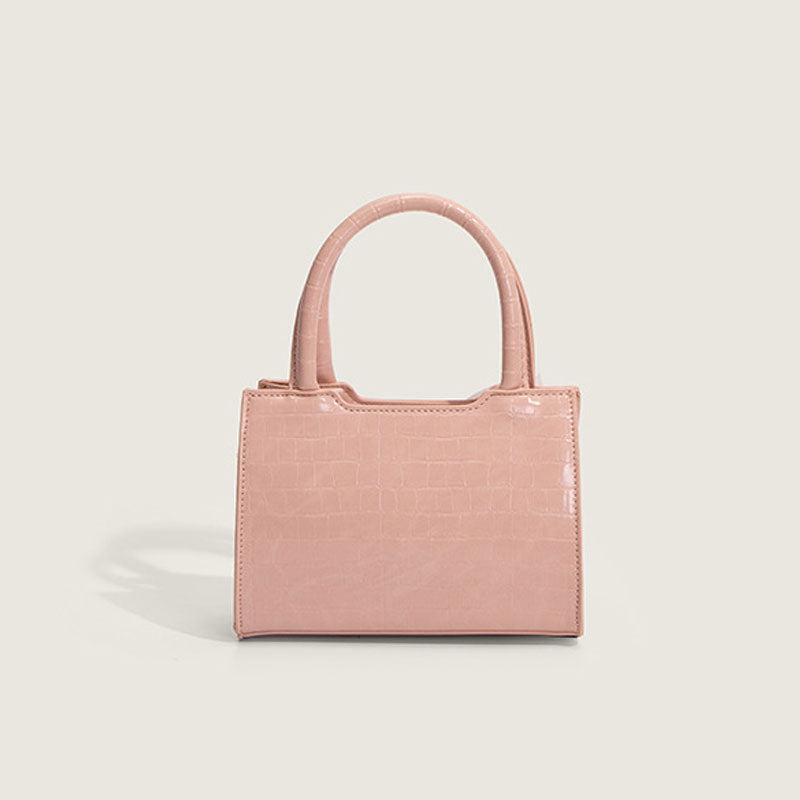 Sac à bandoulière en similicuir à motif animal avec nœud mignon - Rose