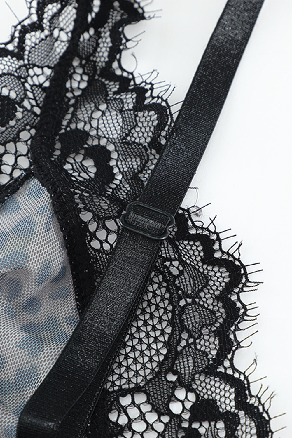 Leopard Print Lace Splicing Bra And Panty Set