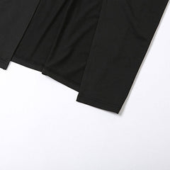 Robe longue minimaliste à bordure torsadée et décolleté plongeant en V sans manches avec dos ouvert et fente - Noir