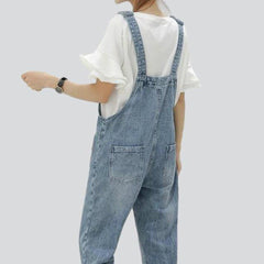 Washed women's jeans overall