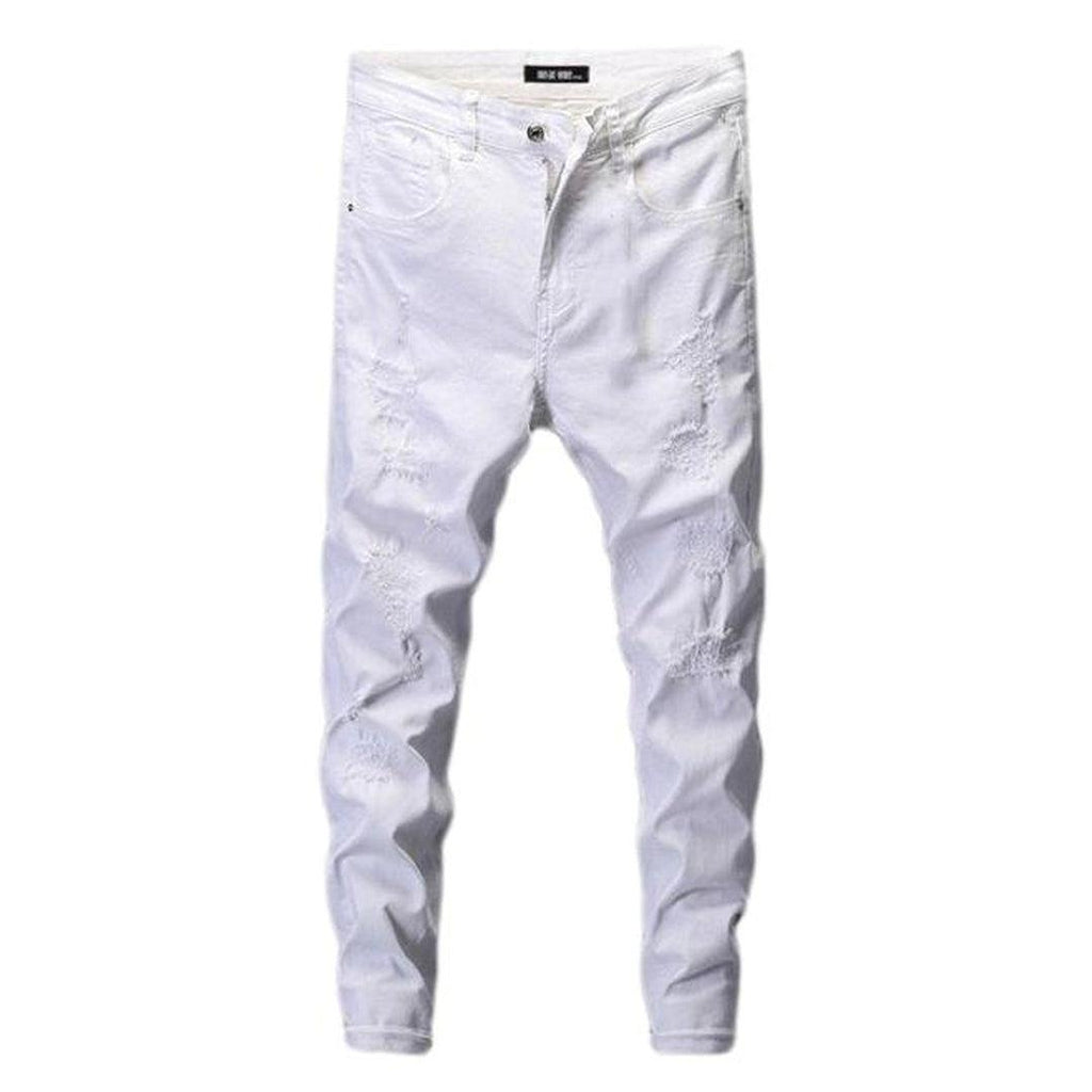 Jean blanc usé pour homme