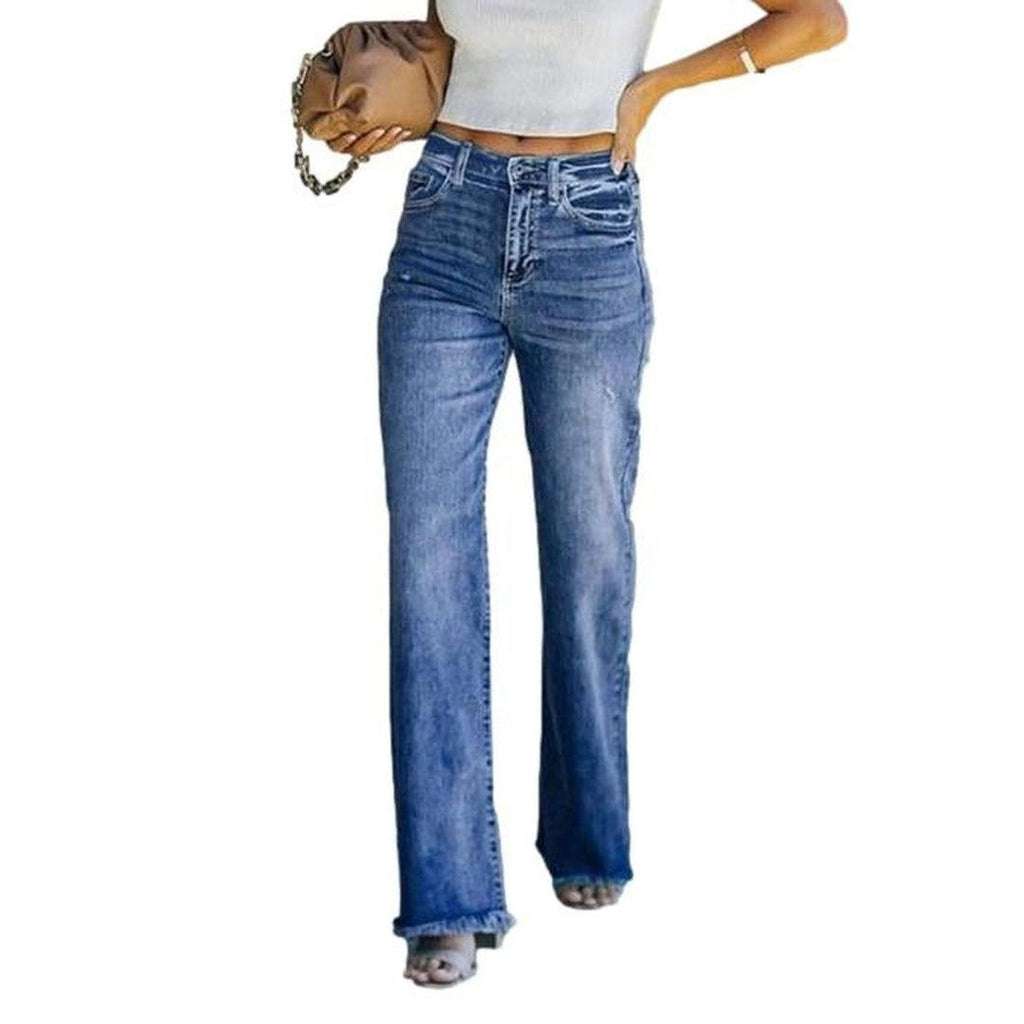 Wide leg light wash jeans