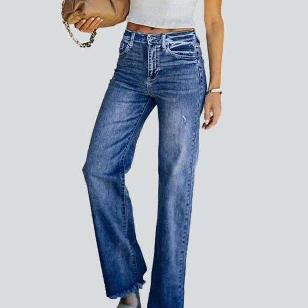 Wide leg light wash jeans