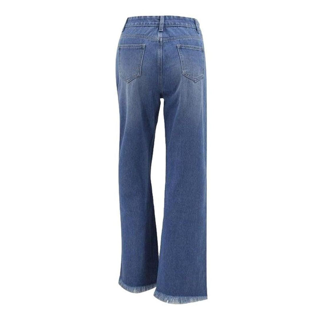 Wide leg light wash jeans