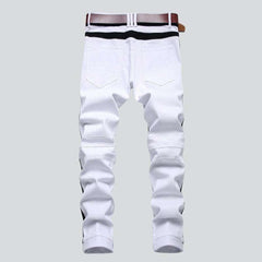 White men's jeans with bands