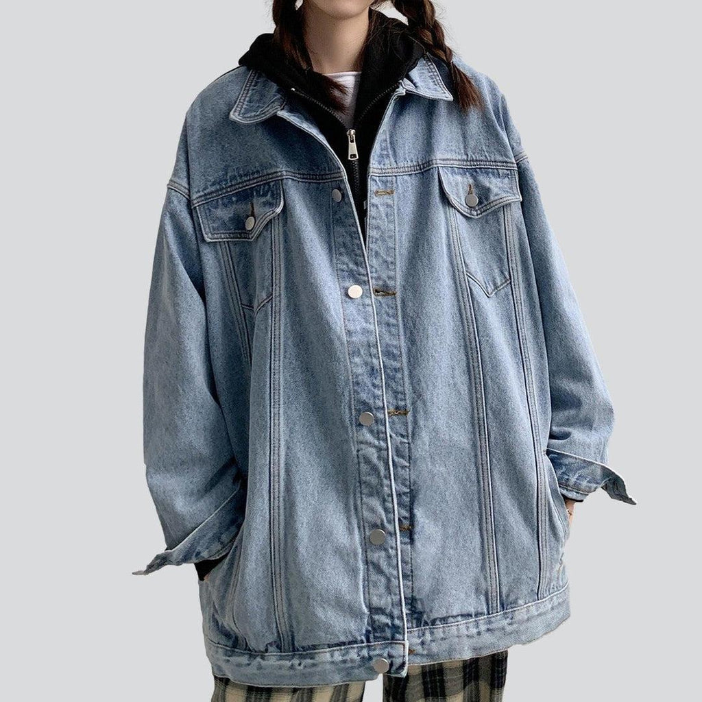 Women's long oversized denim jacket