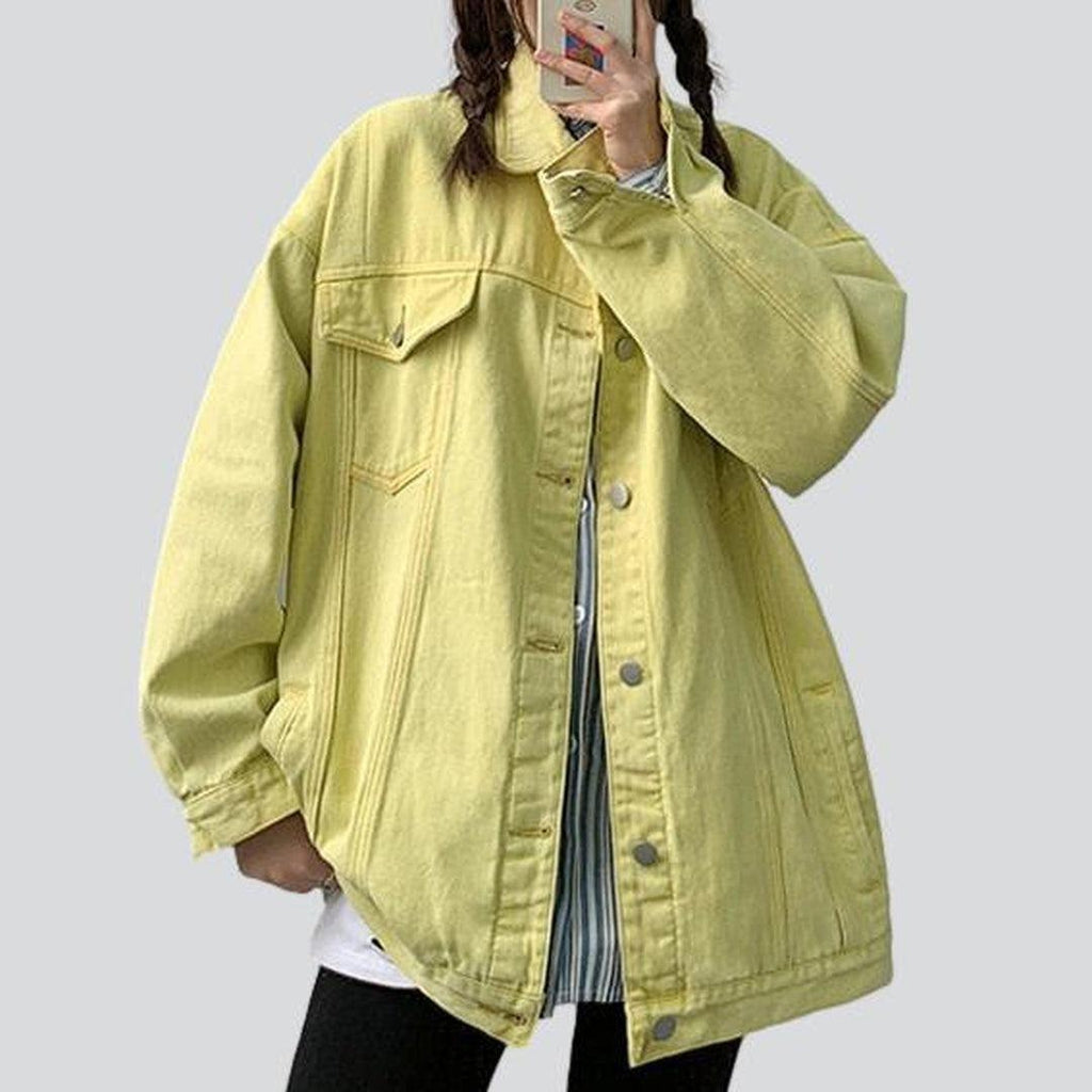 Women's long oversized denim jacket