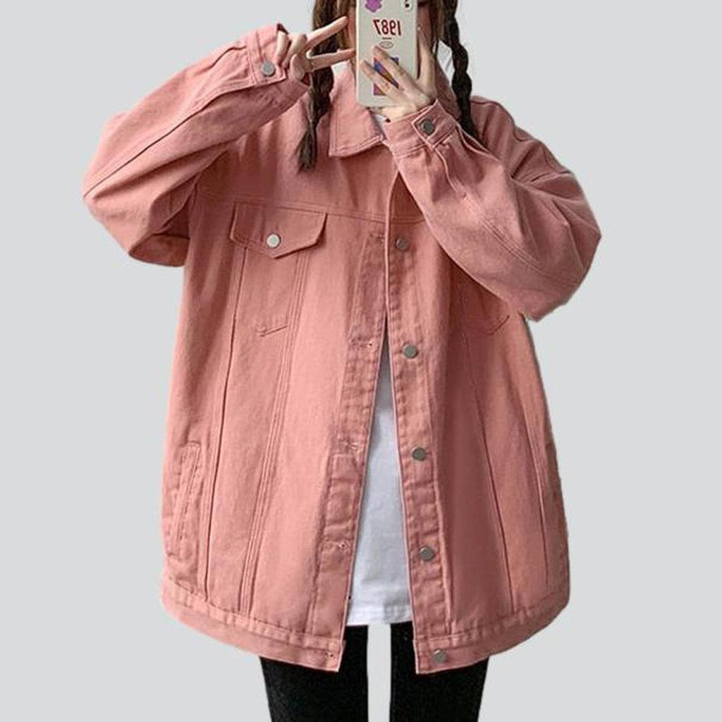 Women's long oversized denim jacket