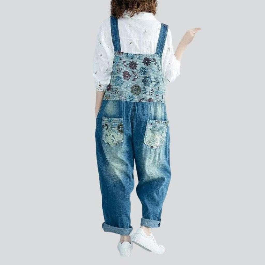 Verwaschener Baggy Damen Jeans Overall