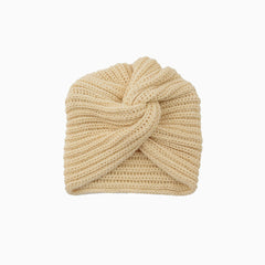 Turban d'hiver torsadé côtelé de couleur unie Cozy Me Up