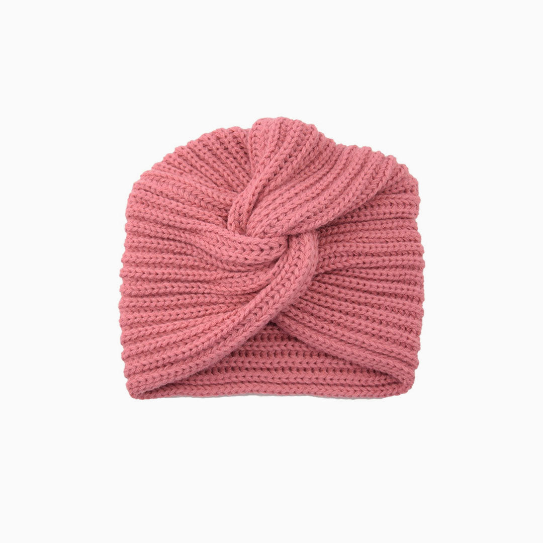 Turban d'hiver torsadé côtelé de couleur unie Cozy Me Up