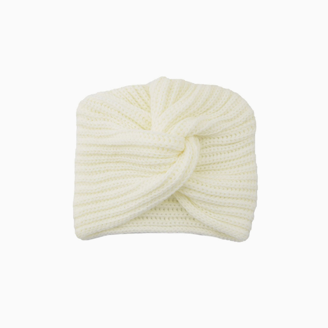 Cozy Me Up Soldi Color Ribbed Twist Front Winter Turban