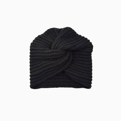 Turban d'hiver torsadé côtelé de couleur unie Cozy Me Up