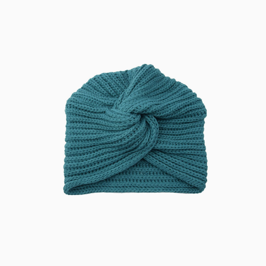 Turban d'hiver torsadé côtelé de couleur unie Cozy Me Up