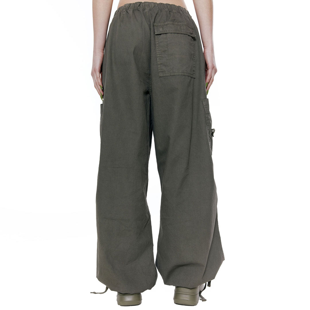 Street Style Kordelzug Multi Pocket Weites Bein Baggy Cargohose - Braun