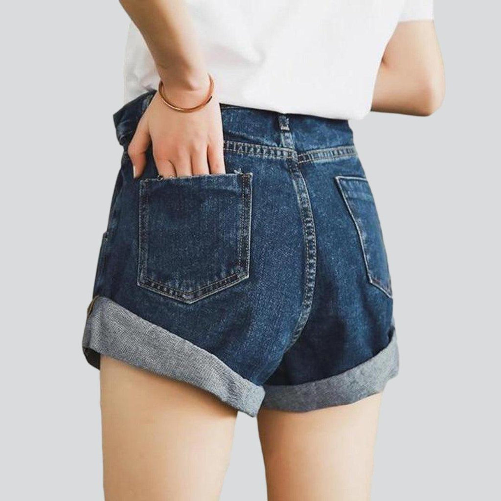 Short en jean à jambe large pour femme