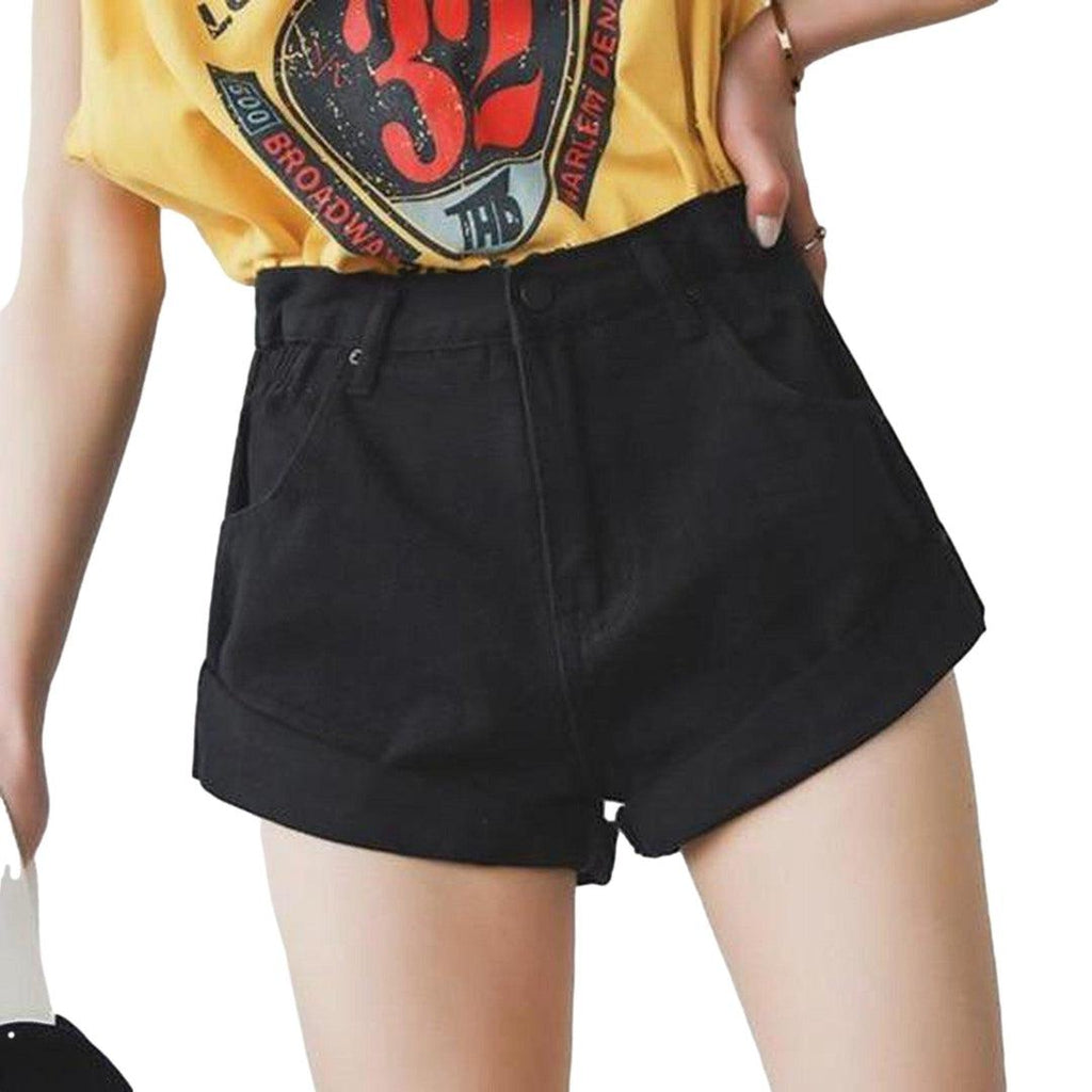 Wide-leg women's jeans shorts