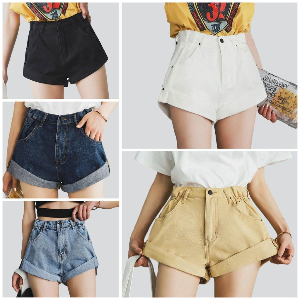 Wide-leg women's jeans shorts