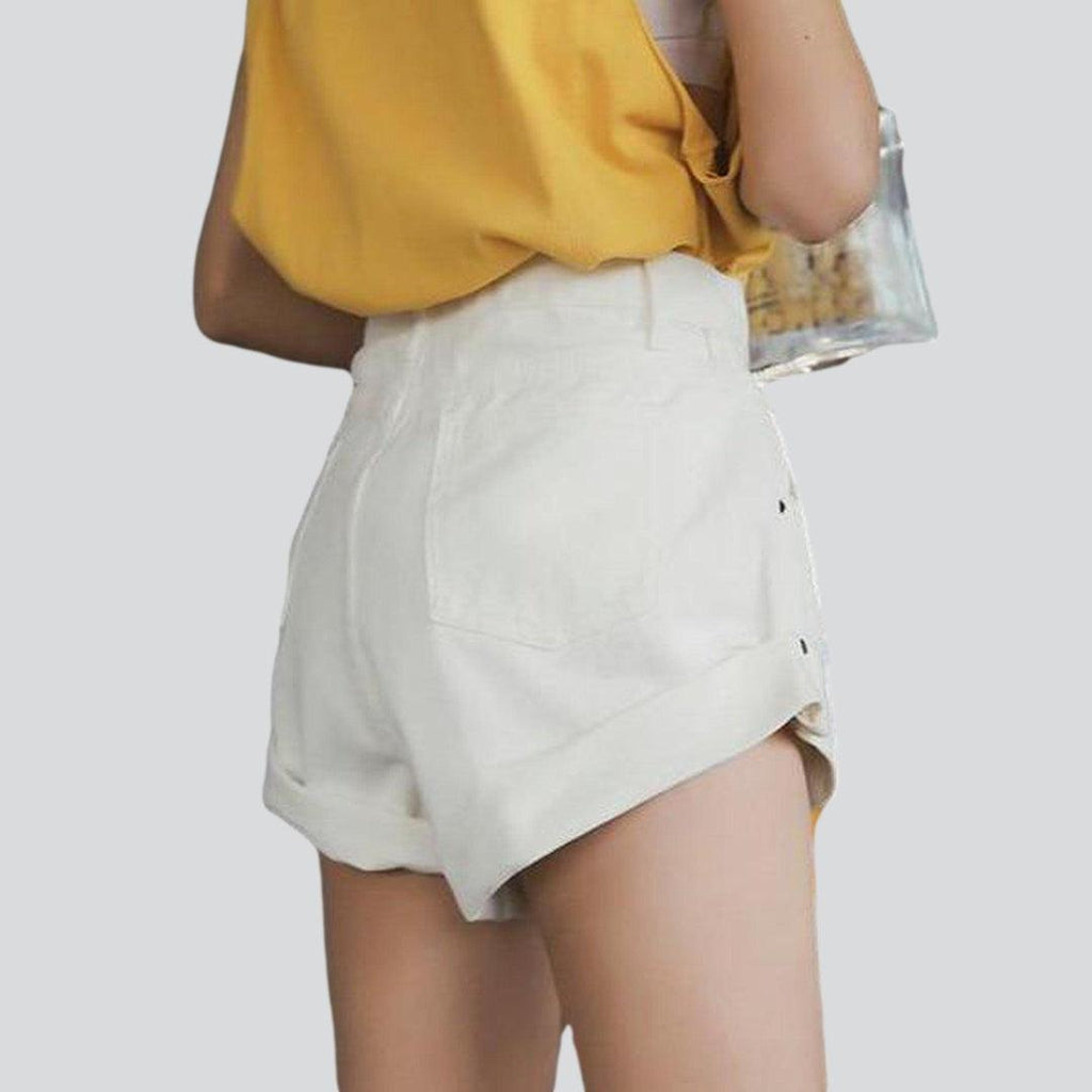 Wide-leg women's jeans shorts