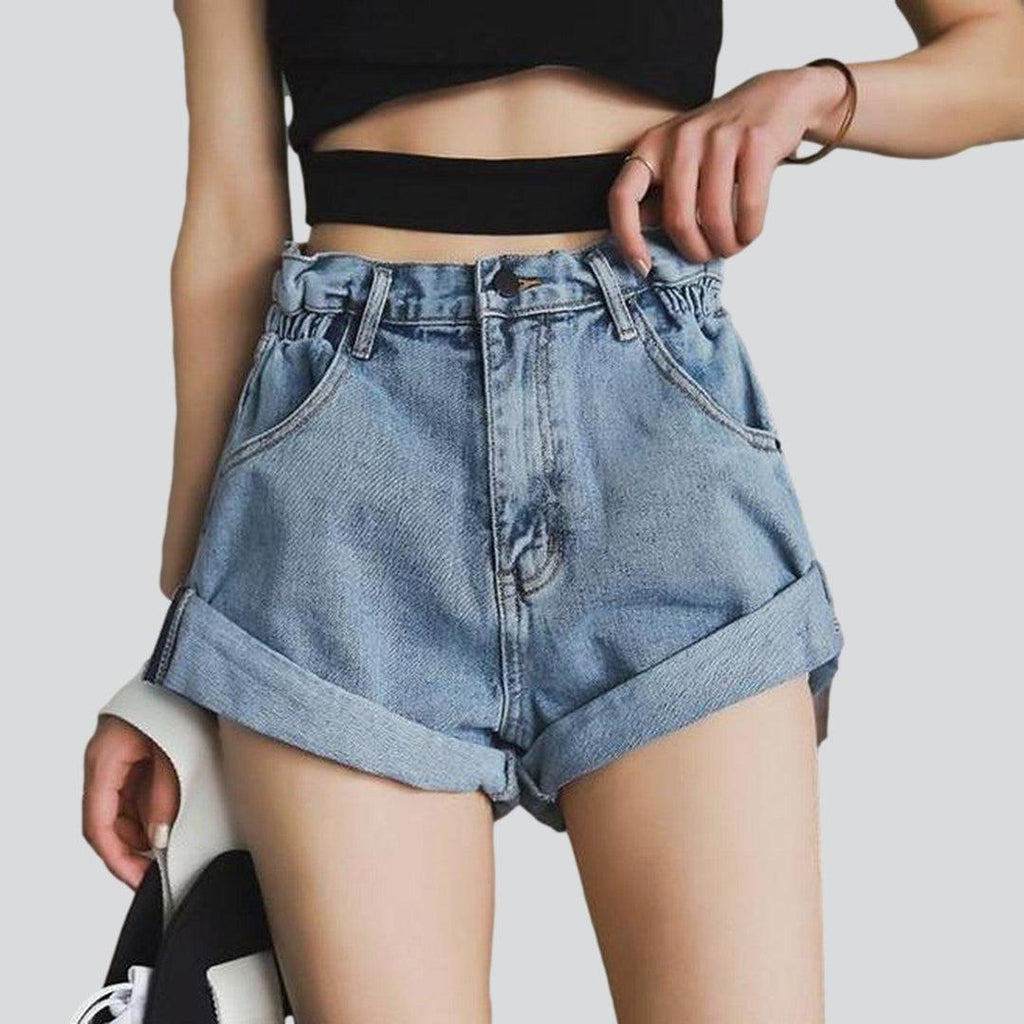 Short en jean à jambe large pour femme